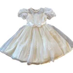 Young Couture Girls 6X White Special Occasion Formal Dress Communion Flower Girl